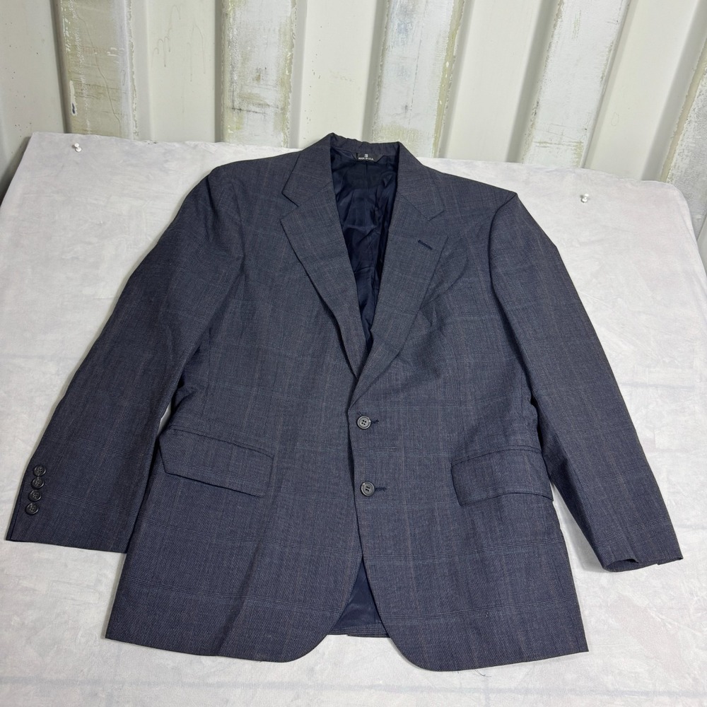 Polo University Club By Ralph Lauren Mens Blazer Blue Plaid USA Made Size 3X